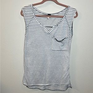 We The Free Black and White Striped Tank Top Medium